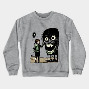 Portal of Pouts-Mad Girl and her Goofy Monster Crewneck Sweatshirt